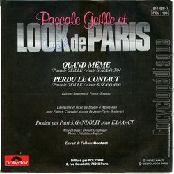 [Pochette de Quand mme (Pascale GEILLE et LOOK DE PARIS) - verso]
