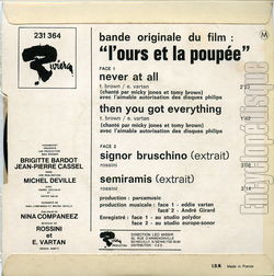 [Pochette de L’ours et la poupe (B.O.F.  Films ) - verso]