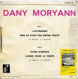 [Pochette de J’attendrai (Dany MORYANN) - verso]