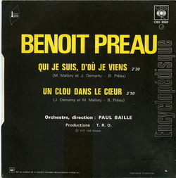 [Pochette de Qui je suis, d’o je viens (Benot PRAU) - verso]