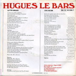 [Pochette de La p’tite anglaise (Hugues LE BARS) - verso]