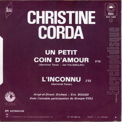 [Pochette de Un petit coin d’amour (Christine CORDA) - verso]