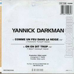 [Pochette de Comme un feu dans la neige (Yannick DARKMAN) - verso]