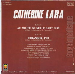 [Pochette de Au milieu de nulle part (Catherine LARA) - verso]