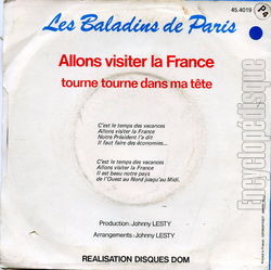 [Pochette de Allons visiter la France (Les BALADINS DE PARIS (2)) - verso]