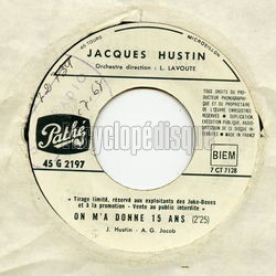 [Pochette de On m’a donn 15 ans (Jacques HUSTIN)]