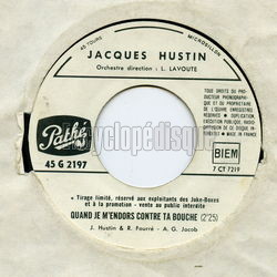 [Pochette de On m’a donn 15 ans (Jacques HUSTIN) - verso]