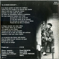 [Pochette de Si je devais gueuler ! (Harry SPENCER) - verso]