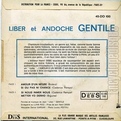 [Pochette de Amour d’un ngre (Liber et Andoche GENTILE) - verso]