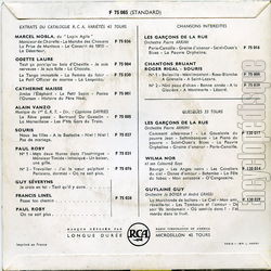[Pochette de Les voyous (Les GARCONS DE LA RUE) - verso]