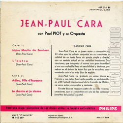 [Pochette de Notre moulin du bonheur (Jean-Paul CARA) - verso]