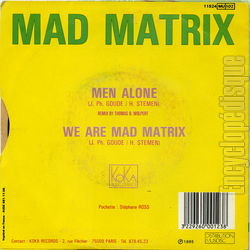 [Pochette de Men alone (MAD MATRIX) - verso]
