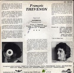 [Pochette de Automatic (comme un tic) (Fran�ois TH�VENON) - verso]