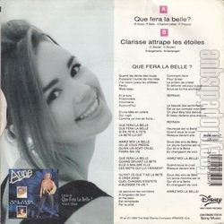 [Pochette de Que fera la belle ? (ANNE (2)) - verso]