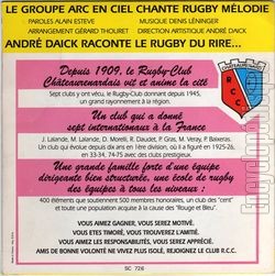 [Pochette de Rugby Mlodie (Le groupe vocal ARC EN CIEL - Ren DACK) - verso]