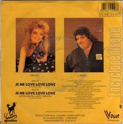 [Pochette de Je me love, love, love (MAYA FOLIE’S) - verso]