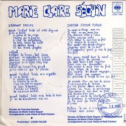 [Pochette de L’enfant triste (Marie-Claire SGUIN) - verso]