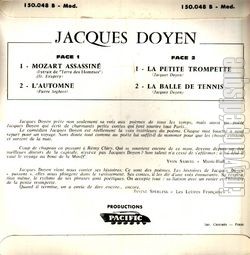 [Pochette de Jacques Doyen  la Mutualit (Jacques DOYEN) - verso]