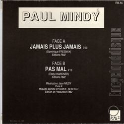 [Pochette de Jamais plus jamais (Paul MINDY) - verso]