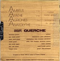 [Pochette de Ambitus (GROUPE GUERCHE) - verso]