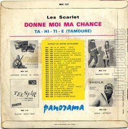 [Pochette de Donne-moi ma chance (Les SCARLET) - verso]