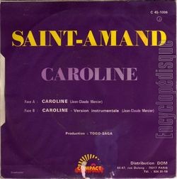 [Pochette de Caroline (SAINT-AMAND) - verso]
