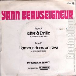[Pochette de Lettre  milie (Yann BEAUSEIGNEUR) - verso]