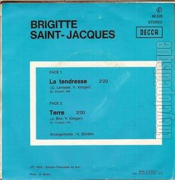 [Pochette de La tendresse (Brigitte SAINT-JACQUES) - verso]