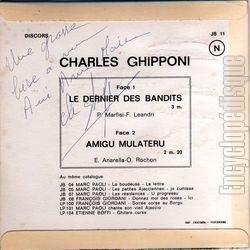 [Pochette de Le dernier des bandits (Charles CHIPPONI) - verso]