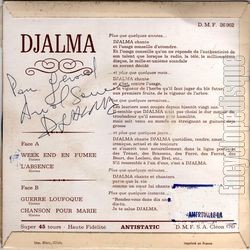 [Pochette de Week-end en fume (DJALMA) - verso]