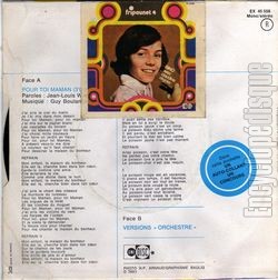 [Pochette de Pour toi, maman (BINO et Claudine RGNIER) - verso]