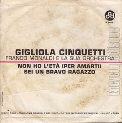 [Pochette de Non ho l’eta (Gigliola CINQUETTI) - verso]