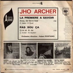 [Pochette de La premire  savoir (Jho ARCHER) - verso]