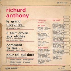 [Pochette de Le grand Meaulnes (Richard ANTHONY) - verso]