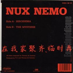 [Pochette de Hiroshima (NUX NEMO) - verso]