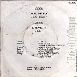 [Pochette de Mal de toi (SHIKO) - verso]