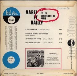 [Pochette de C’est comme a (VAREL ET BAILLY ET LES CHANTEURS DE PARIS) - verso]