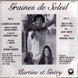 [Pochette de Graines de soleil (MARTINE et GURY) - verso]