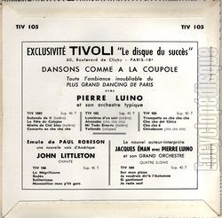 [Pochette de Si tu m’aimes (Pierre LUINO) - verso]
