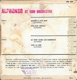 [Pochette de Vive la joie (ALPHONSO (et son orchestre antillais)) - verso]