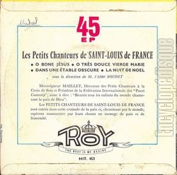 [Pochette de O bone Jesus (Les PETITS CHANTEURS DE SAINT-LOUIS DE FRANCE) - verso]