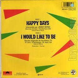 [Pochette de Happy days (T.V. (Tlvision)) - verso]