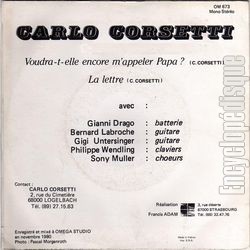 [Pochette de Voudra-t-elle encore m’appeler papa ? (Carlo CORSETTI) - verso]