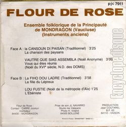 [Pochette de La cansoun di paisan (FLOUR DE ROSE) - verso]