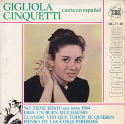 [Pochette de No tiende edad "Non ho l’eta" (Gigliola CINQUETTI)]