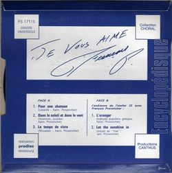 [Pochette de Pour une chanson (ATELIER 22 (Vaison-la-romaine)) - verso]