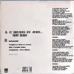 [Pochette de 57 heures en avion… (Thierry BALOUKA) - verso]
