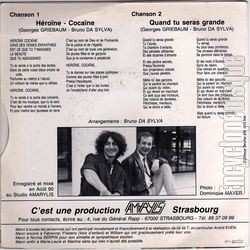 [Pochette de Hrone - cocane (Georges GRIEBAUM) - verso]