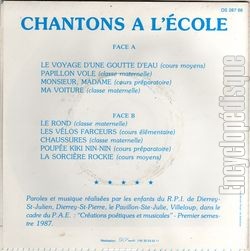 [Pochette de Chantons  l’cole (COMPILATION) - verso]