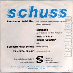 [Pochette de Schuss (Hermann et Andr GRAF) - verso]